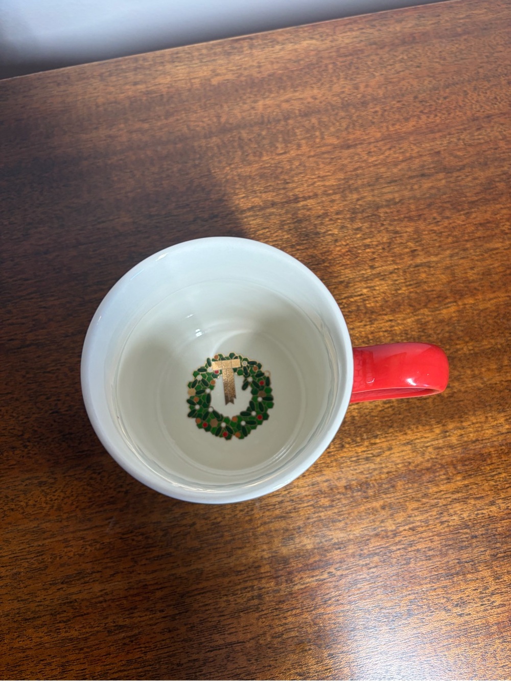 Anthropologie Festive Bistro Tile Monogram Mug Letter C Holiday Gold Accent Mug - Picture 2 of 7